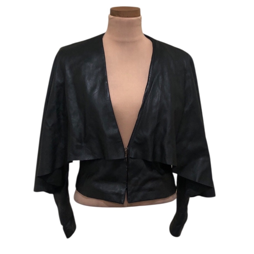 Asilio Cape Jacket Size US 8 Black Leather